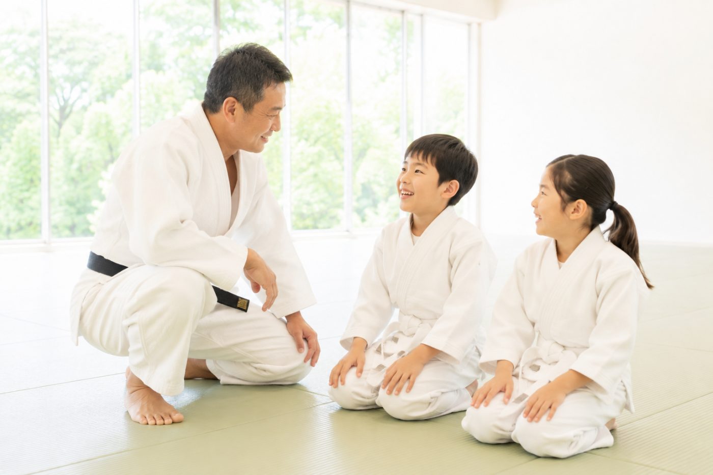 朝の畳、差し込む光
