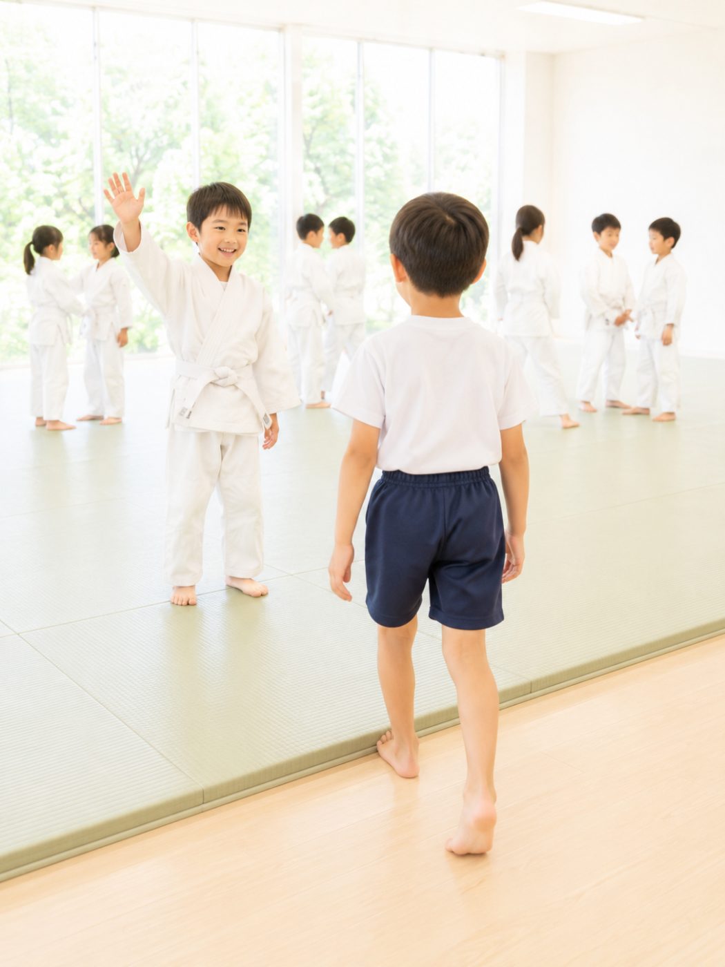 柔道着を着た初心者